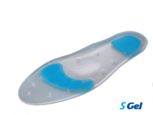 GEL INSOLE WITH RELIEFS AND MET RAISE